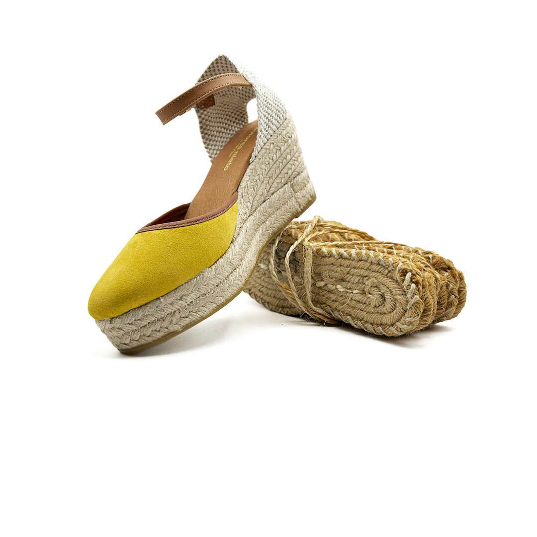 Cayetana D5 Ante Mostaza Ribete de Piel